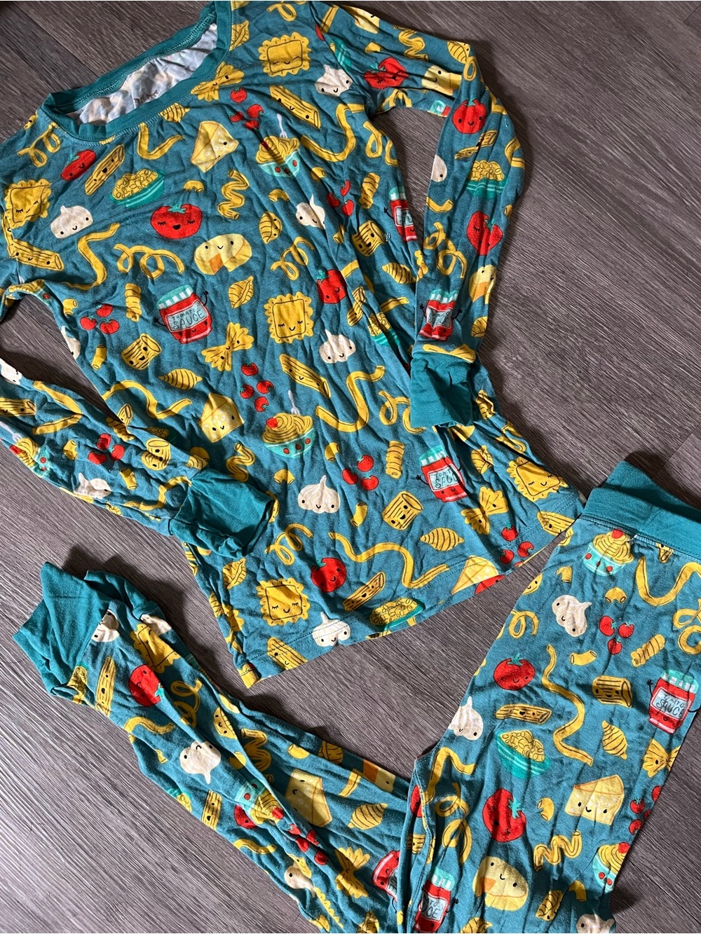 Kids 9/10 Little Sleepies Pasta Party Print Pajama Set